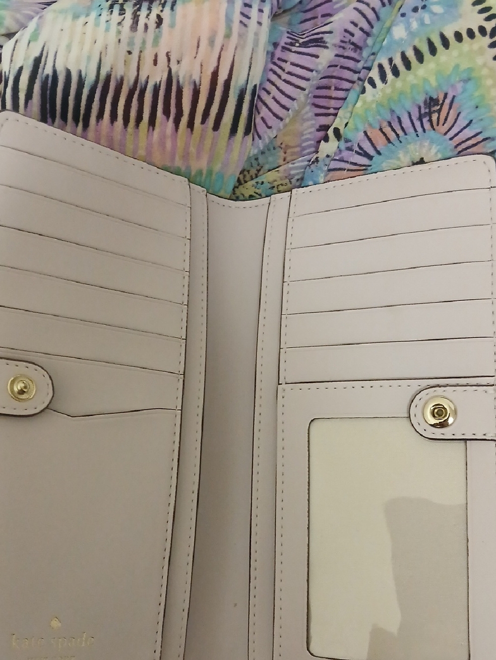 Kate Spade Staci Large Slim Bifold Wallet Pink Saffiano Leather ID Window NWT - Picture 5 of 15